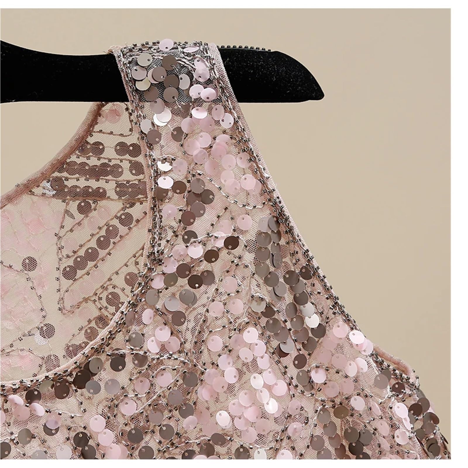 Top con Paillettes Canotta Senza Maniche Vintage da Sera con Paillettes da Donna, Carina ed Elegante, Estiva, Casual.