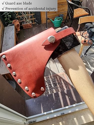 Miniatura 2 de Funda de cuero para cabeza de hacha de cuero duradero, funda de hacha de leñador para exteriores, artículos esenciales para el trabajo, con