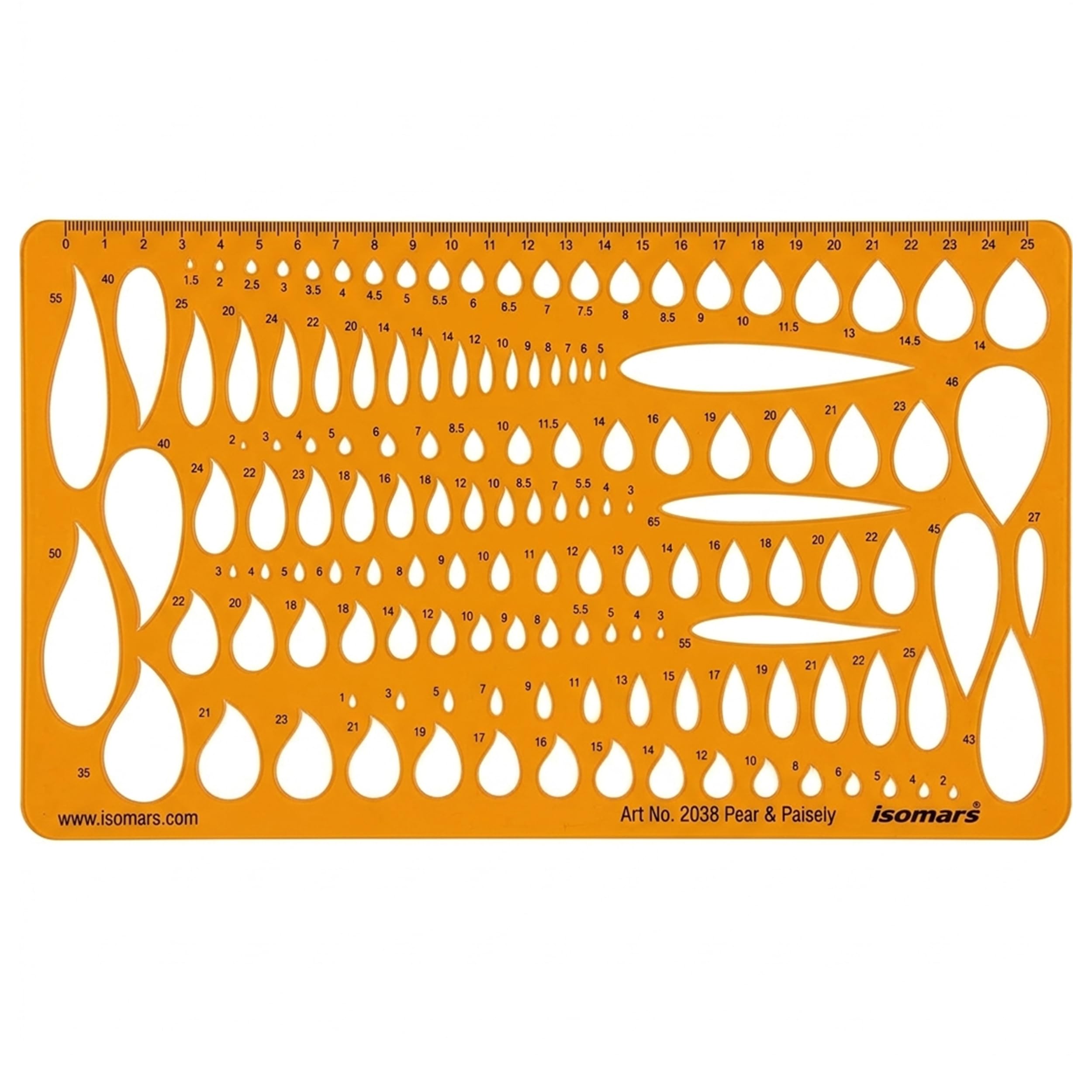 Isomars Design Drawing Drafting Template Stencil - Pear and Paisley Shapes-image-2