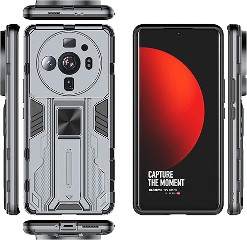 Funda compatible con Xiaomi 12S Ultra 5G, soporte magnético integrado para automóvil, a prueba de golpes, compatible con Xiaomi 12S Ultra 5G, funda