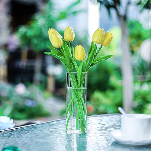 Miniatura 3 de CYS EXCEL Juego de 6 jarrones cilíndricos de cristal, pequeños jarrones de flores transparentes para centros de mesa de boda, decoración de mesa,