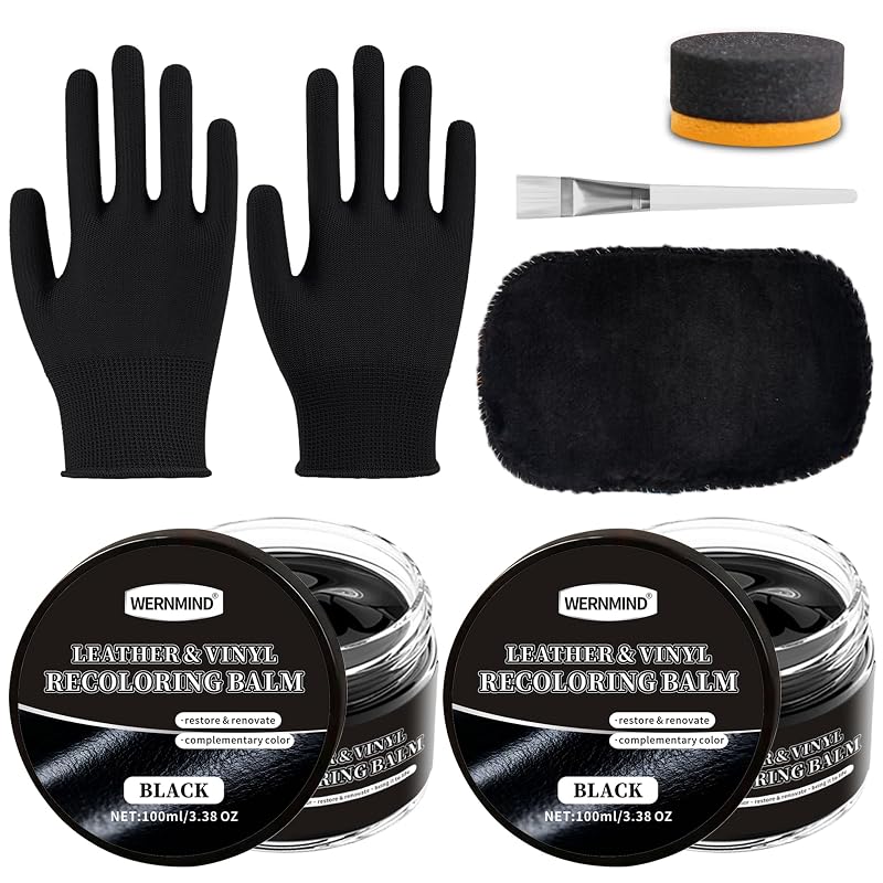 Bálsamo Restaurador de Cor para Couro Preto WERNMIND Kit com 2 Frascos de 100 mL