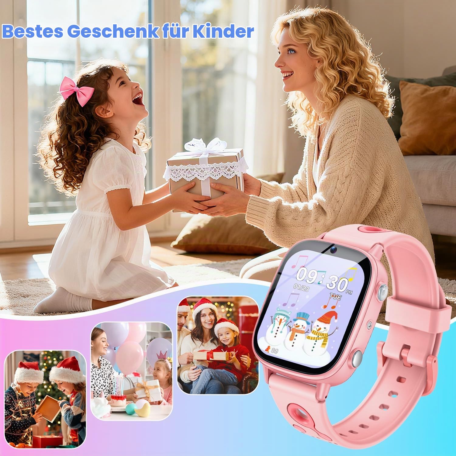 Smartwatch Kinder Toys for Kinderuhr Gift: 1,8" HD Touchscreen Kinder Smart Watch mit 26 Games Camera Video Recorder Kids Watch mit Taschenlampe Pedometer IP68 Wasserdicht Education Boy Girl