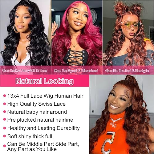 Miniatura 50 de Aaliweya 99J Burgundy Lace Front Wig Human Hair 13X4 Body Wave Hd Lace Frontal Wig for Women 180 Density Glueless Wig Pre Plucked With Baby Hair