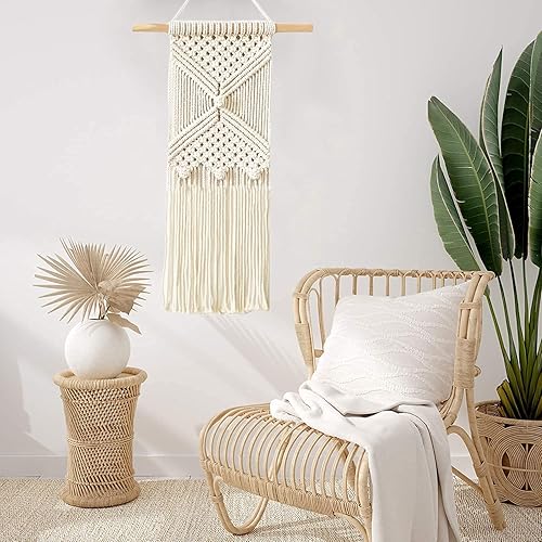 Miniatura 6 de RQWZBCHX Kit de macramé para colgar en la pared, 3 patrones de macramé para principiantes, decoración del hogar con cordón de macramé de 656.2 ft, 3