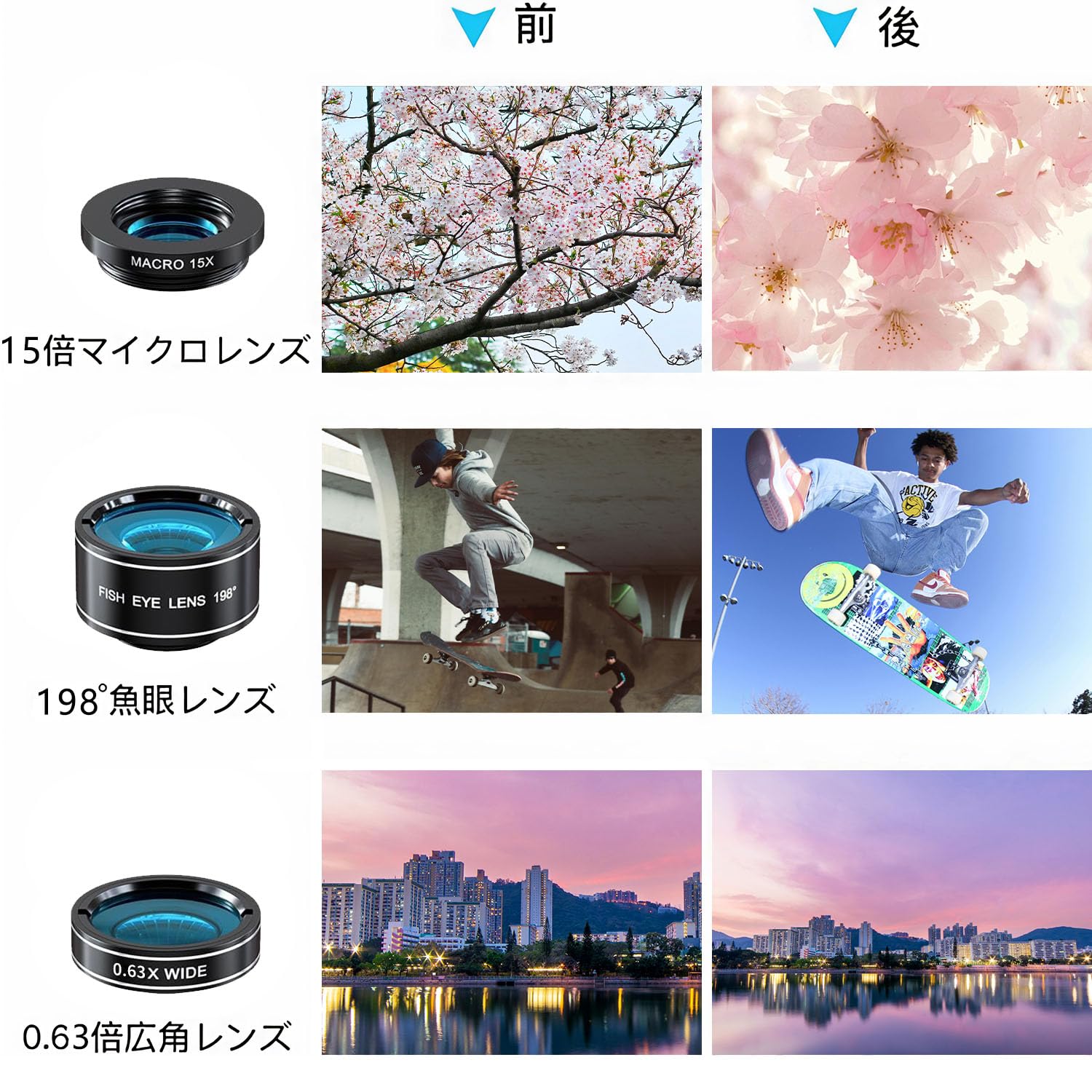 Amazon.co.jp: 4in1 スマホ 望遠レンズセット HD22倍 単眼鏡 望遠鏡 超