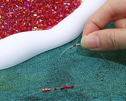 Miniatura 3 de PPhtony Cuentas de tubo de cristal para corneta, 1400 unidades1.06 oz, mini cuentas de semillas de 0.079 x 0.118 in, cuentas espaciadoras sueltas