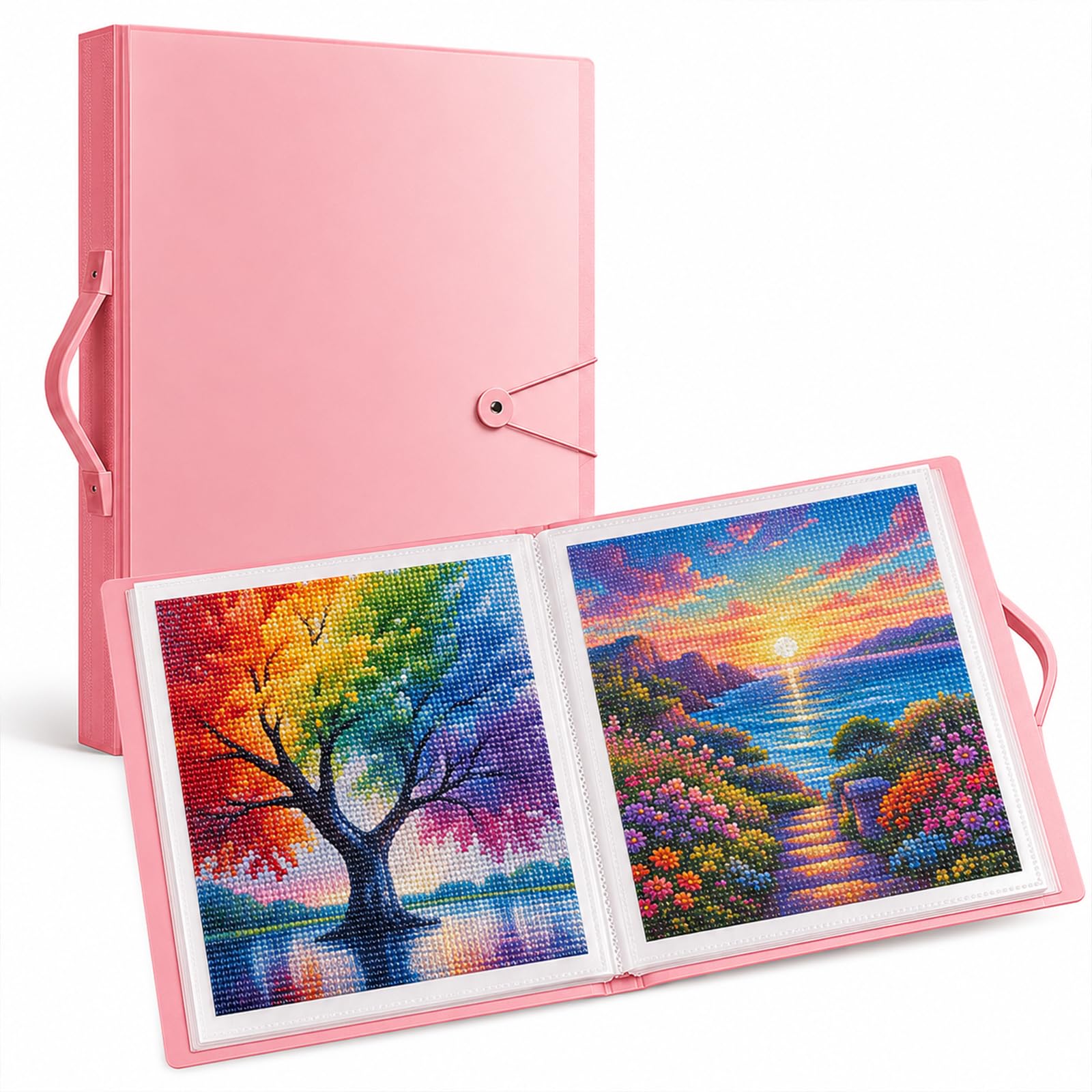 YANKOIUK A3 Diamond Art Storage Folder, 60 Pocket Display Book with Handle