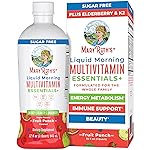 MaryRuth Organics Liquid Morning Multivitamin Essentials+ | Vitamin A C D E B6 B12 Biotin Zinc, Mens Womens Multivitamin, Immune Support, Beauty | Sugar Free | Vitamins for Ages 1+ | Vegan | 32 Fl Oz