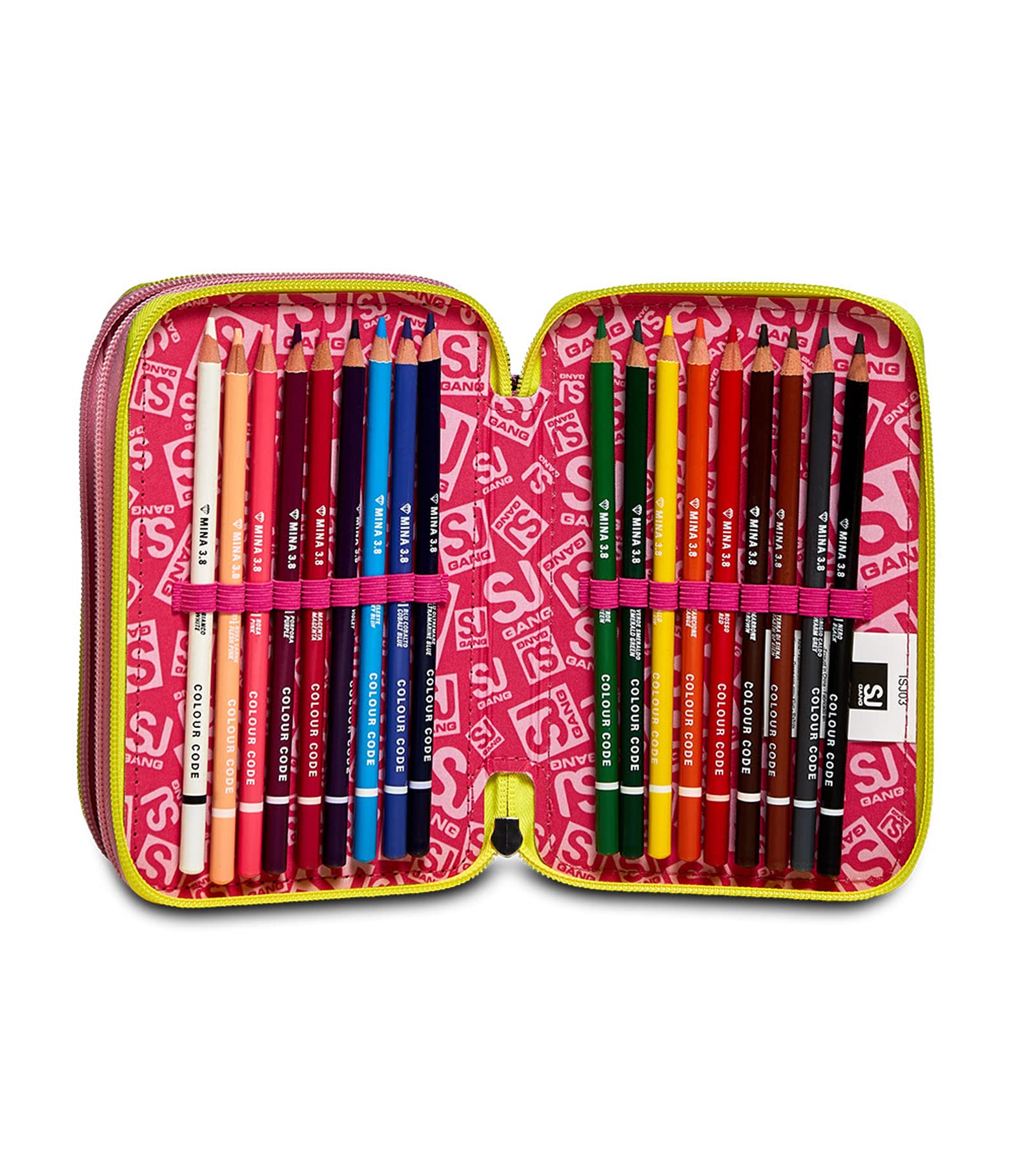 SJ GANG STYLE JAM GANG Astuccio 3 Zip Astuccio 3 Zip, Bambine e ragazze, Rosa, Taglia Unica