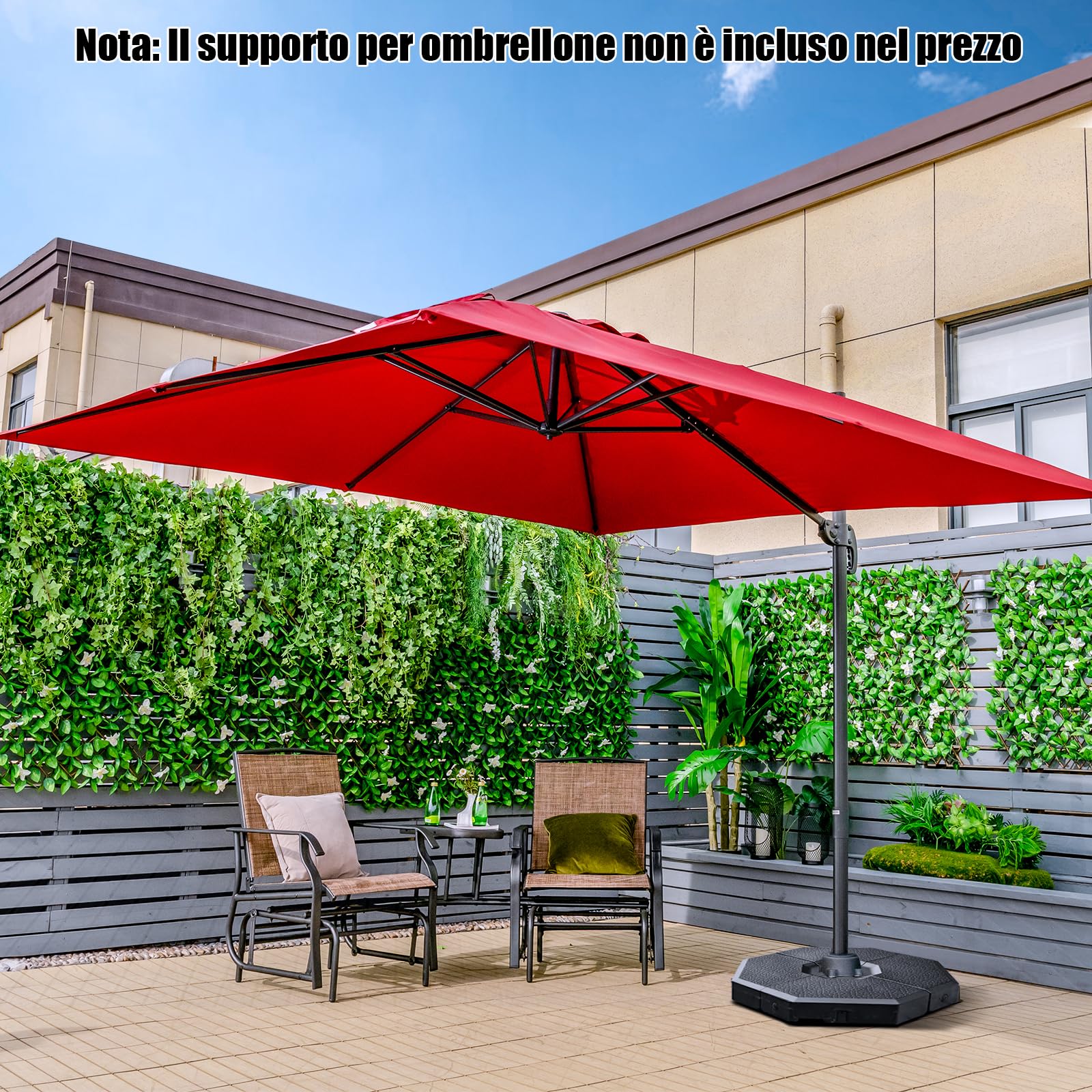 COSTWAY Ombrellone da Giardino 300 cm, Esterno