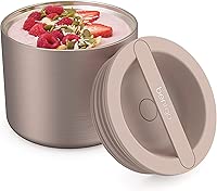 Bentgo Stainless Insulated Food Container - Triple Layer Insulation, Leak-Proof Lid, Wide Mouth Design - Sustainable 2.4 Cup Capacity, Food-Grade Materials, Ideal for Cool or Warm Food (Rose Gold)