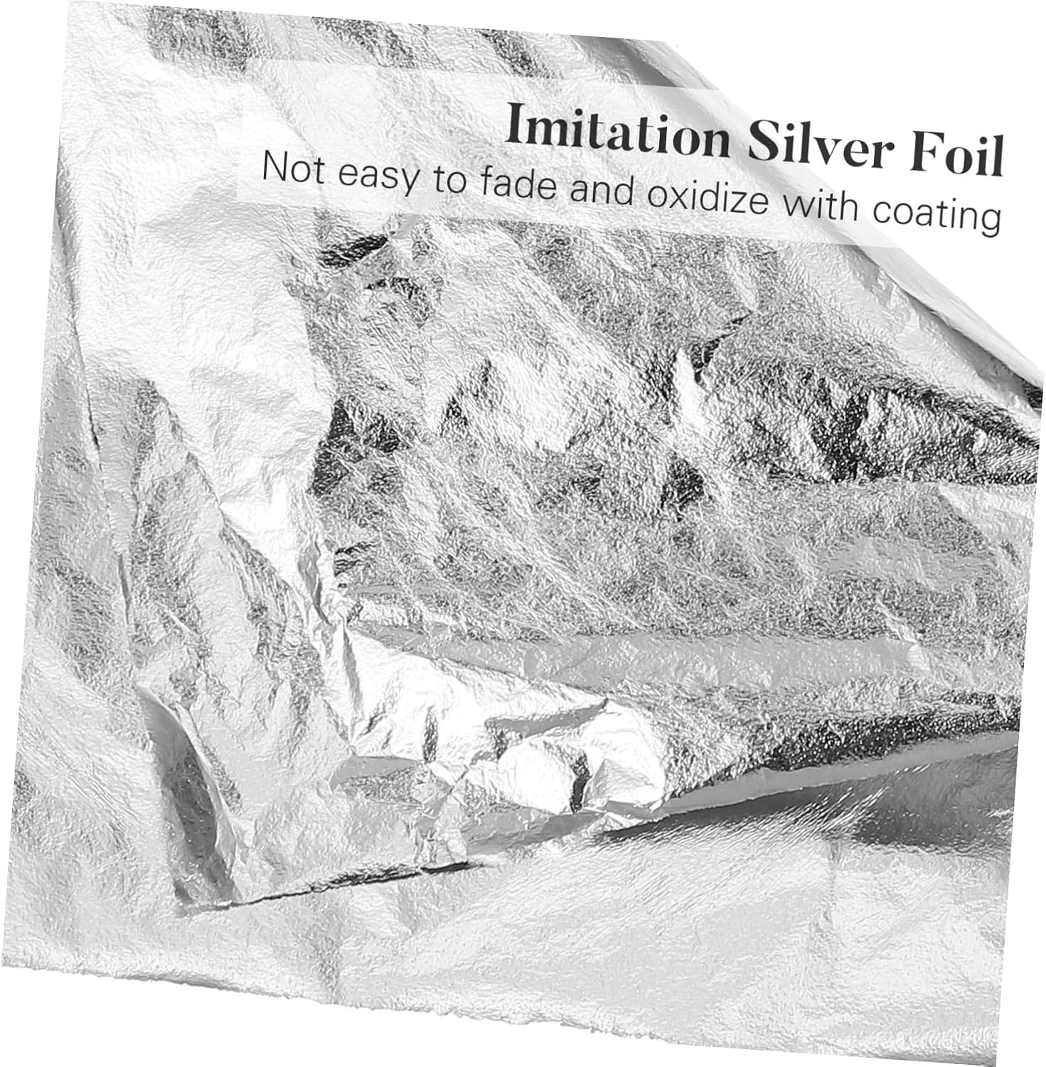 Holibanna 100pcs Silver Foil Imitation Gilding Leaf for DIY Arts and Crafts 14x14CM Metallic Decoration for Home Furniture Jewelry Making