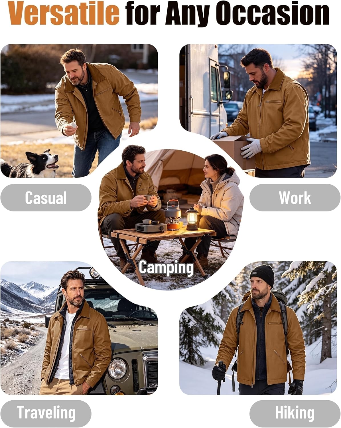 Cotrasen Men's Heavy Winter Work Jacket Sherpa Lined Duck Canvas Jackets