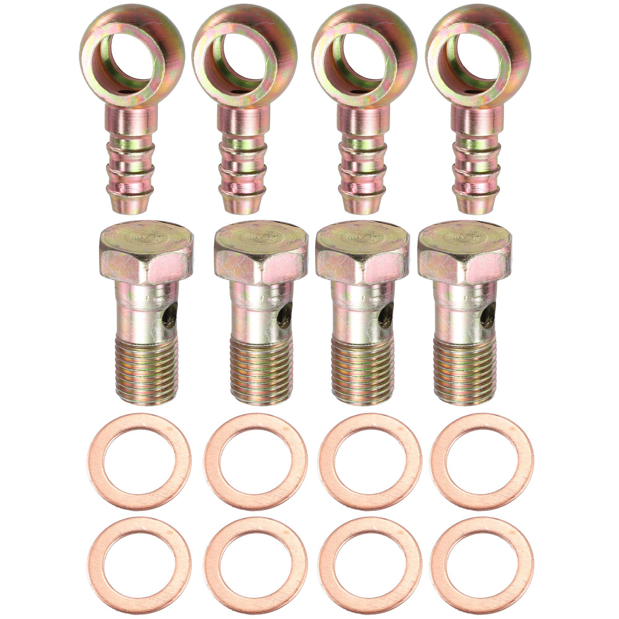 X AUTOHAUX 10mm Banjo Bolt Fitting Kit - 4 Sets With Spacers, M10x1 Thread For Car Brake/Fuel Systems - View #9