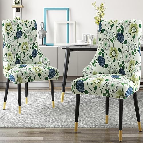 Miniatura 2 de Liykimt Funda elástica para silla lateral con respaldo de ala, funda para silla de comedor con brazo, lavable tapizada para silla de comedor con