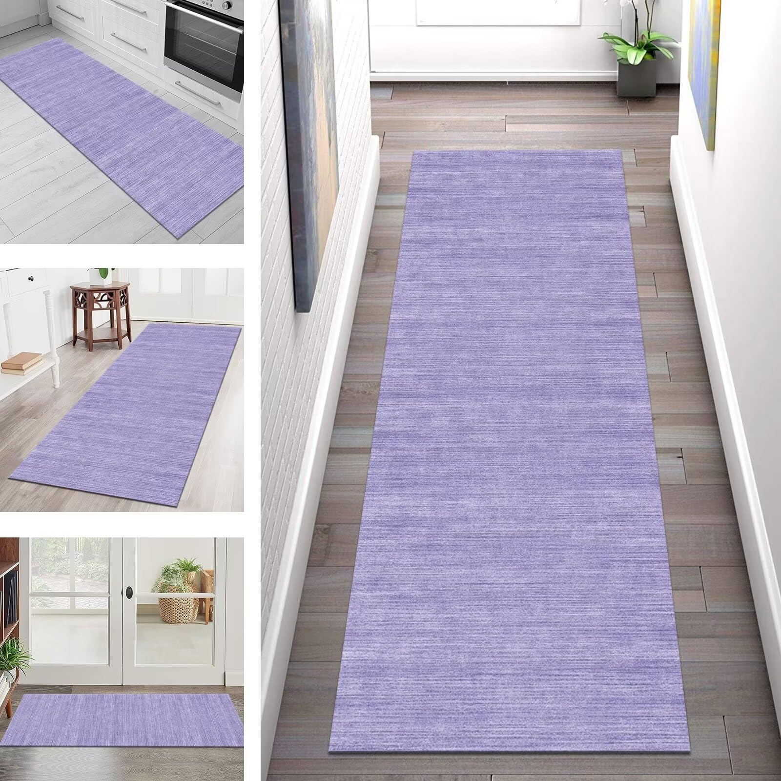 Tapis de couloir antidérapant et long paillasson de sécurité violet
