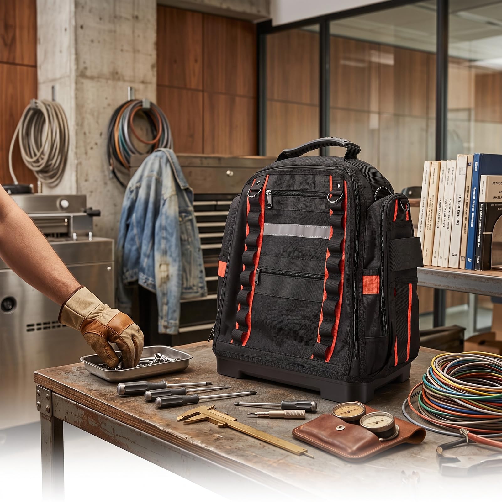 Dioche Sac à Dos à Outils Robuste avec Tissu Oxford de Grande capacité