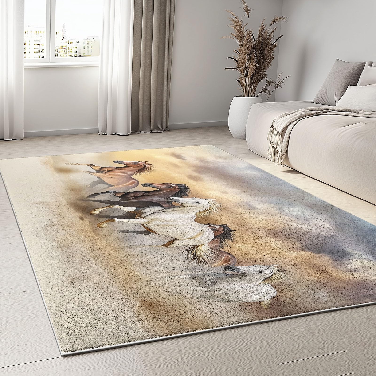 Tapis de chambre cheval courant pour une ambiance douce