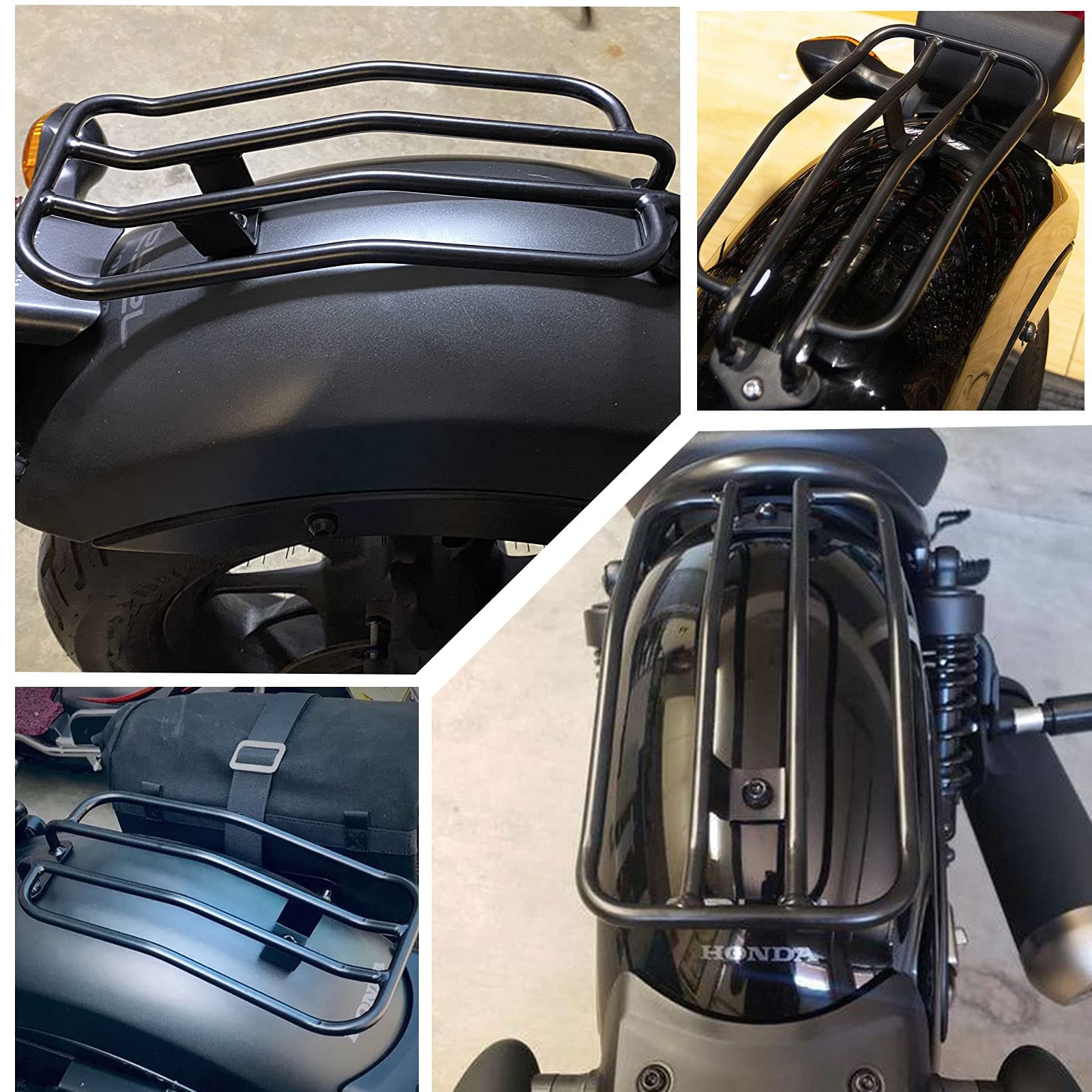 Porte-bagages Arrière Pour Honda Rebel CMX 300/500 2017-2024 - Support Large, Acier Noir, Fixation Facile
