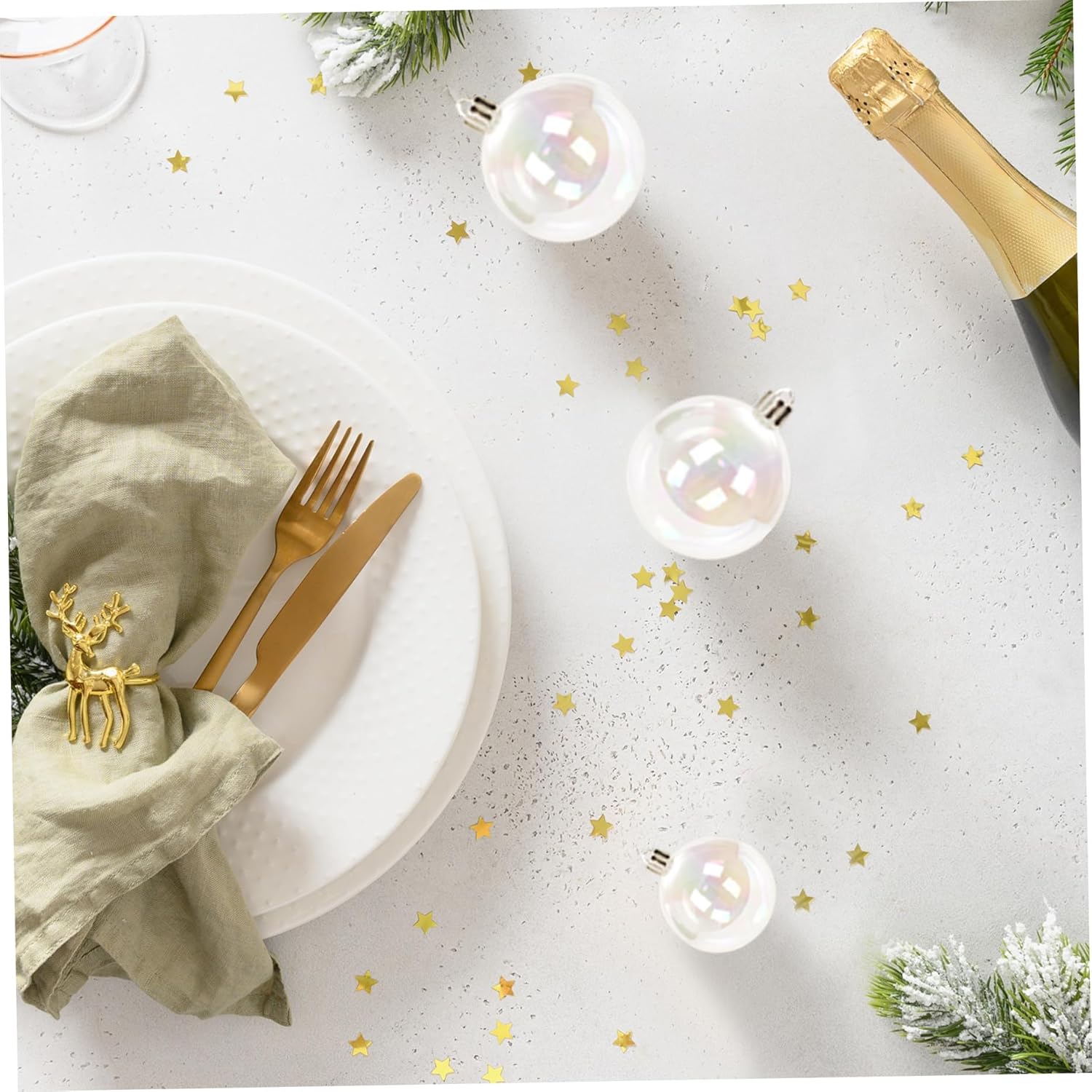 30PCS Christmas Ornaments Iridescent Ornaments Balls Clear Iridescent Christmas Balls 4 Different Sizes Hanging Fillable Ornaments for Xmas Tree Decor White