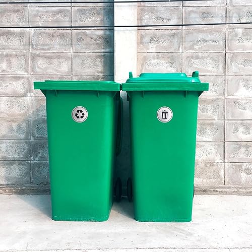 Miniatura 7 de Juego de 2 calcomanías de basura y reciclaje, para interiores y exteriores, resistentes a los rayos UV, estable y resistente a la intemperie,