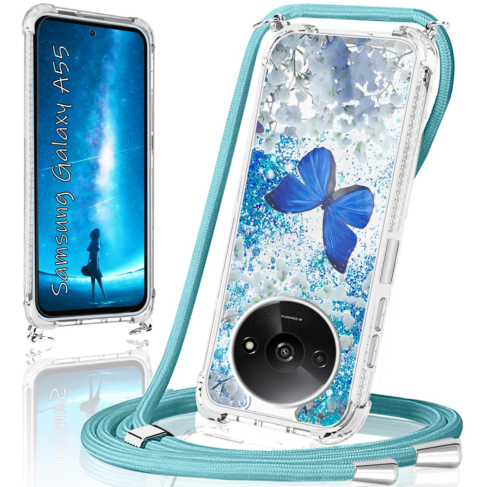Handykette Mit Hülle & Displayschutz Für Xiaomi Redmi A3 – Transparent, Stoßfest, Verstellbar