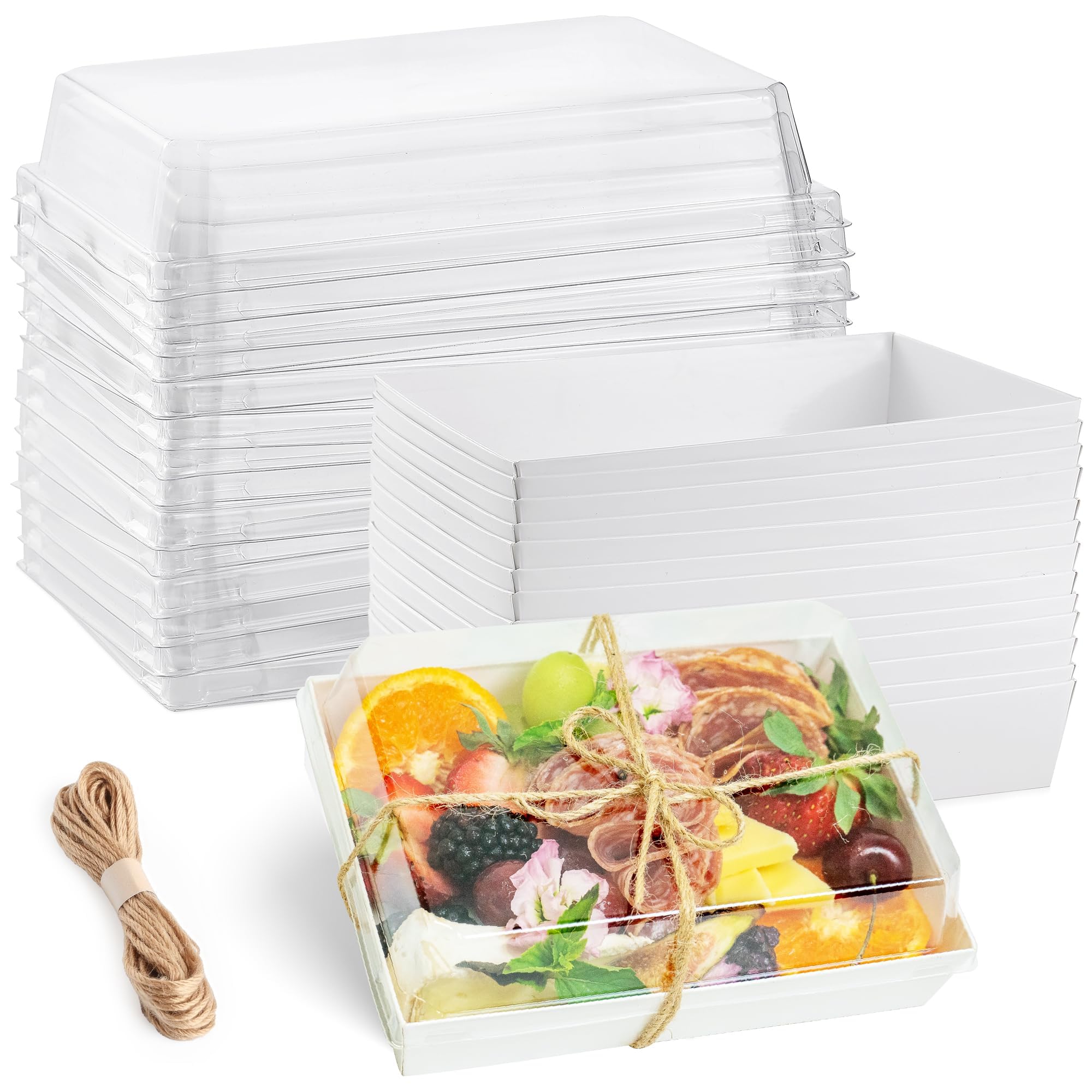 Leafiew 7x5 Charcuterie Box White 25 Pack