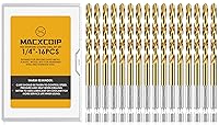 Vista 12 de Juego de Brocas de Vástago Hexagonal, 16 Piezas Brocas Helicoidales de Titanio HSS de 1/16" para Chapa Metálica, Madera, Plástico, Diseño de Cambio