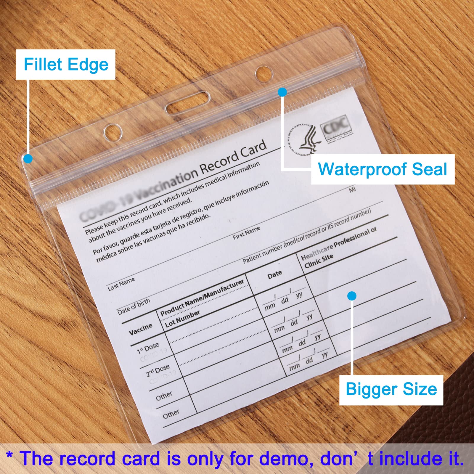 15 porta carte trasparenti con clip, porta badge con nome, cerniera