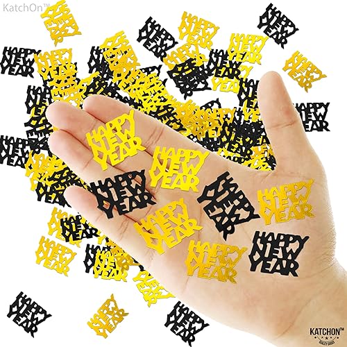 Miniatura 5 de KatchOn, Confeti de Año Nuevo dorado y negro, 1.8 onzas, paquete de 500  Confeti de Año Nuevo 2024, suministros de fiesta de Año Nuevo 2024