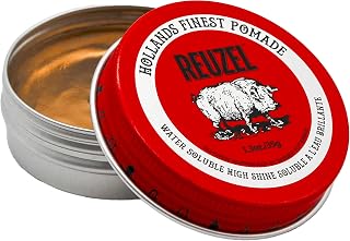 REUZEL Red Pomade, Medium All Day Hold, Water Soluble Styling, High Shine and Flake Free, Easy To Wash Out, For All Hair Types