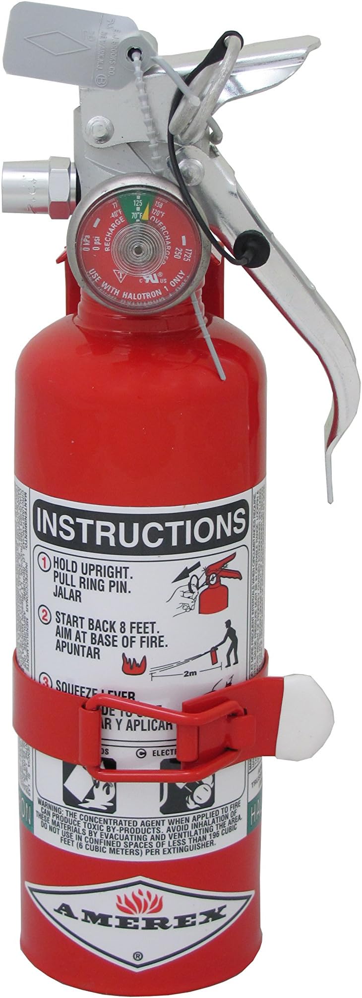 Amerex A384T, 1.4lb Halotron I Class B C Fire Extinguisher