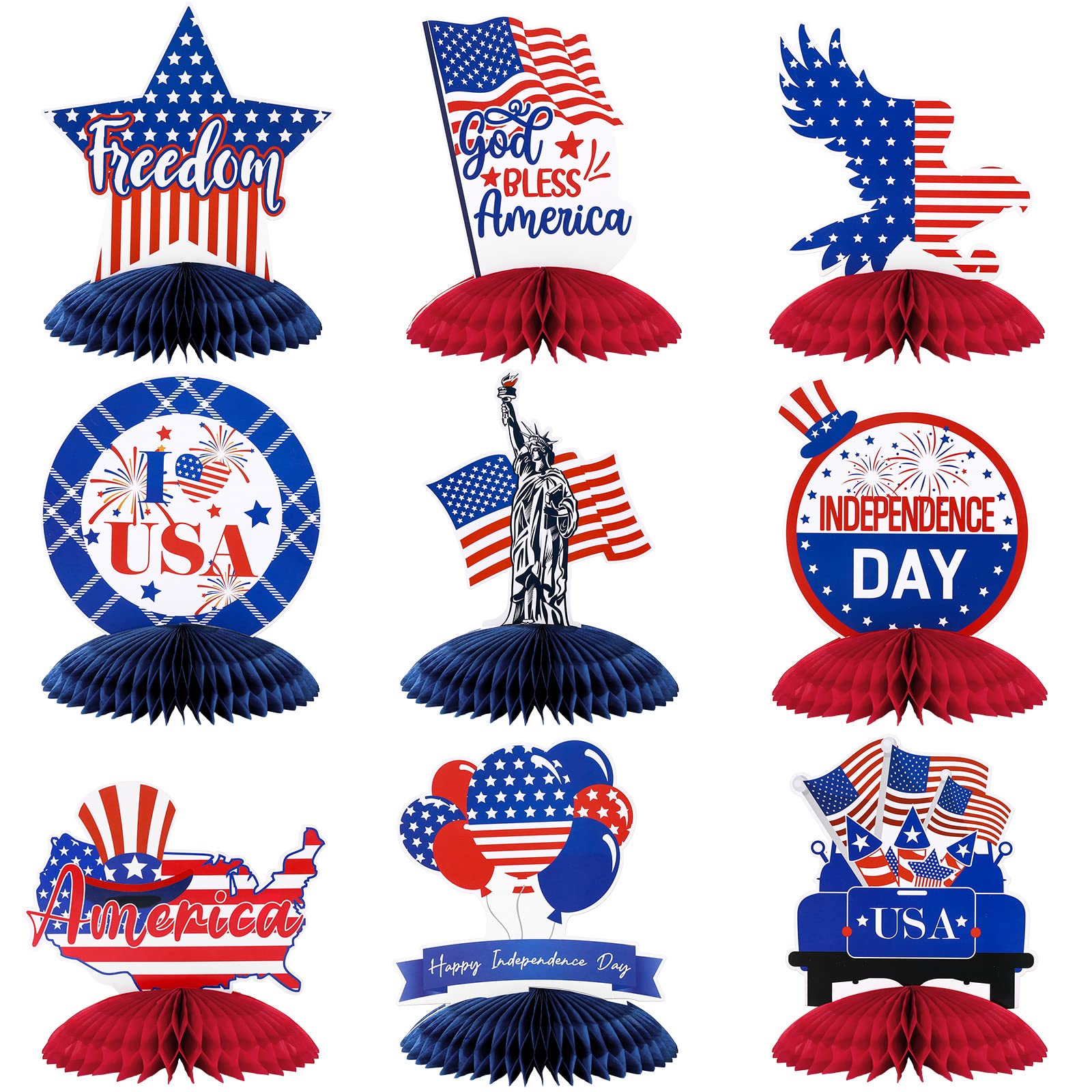 Buy AnyDesign 9Pcs Independence Day Centerpieces 4th of July