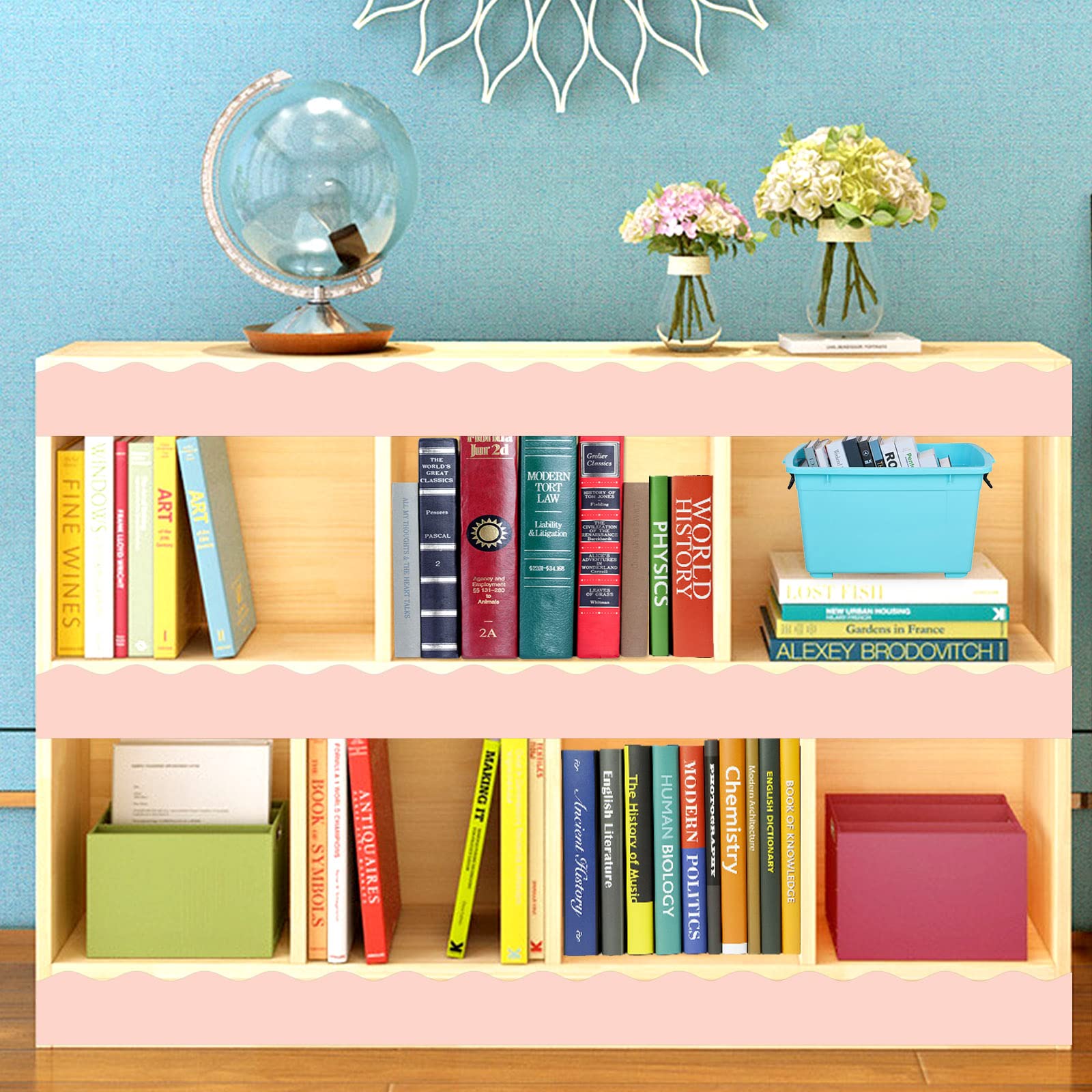 Blush Pinnwand-Bordüre – 15,8 M Rolle In Rosa, Gewellte Dekoration Für Klassenzimmer & DIY