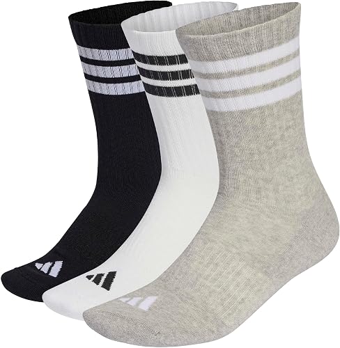 adidas Unisex Pack de 3 pares de calcetines clásicos 3 bandas con amortiguación