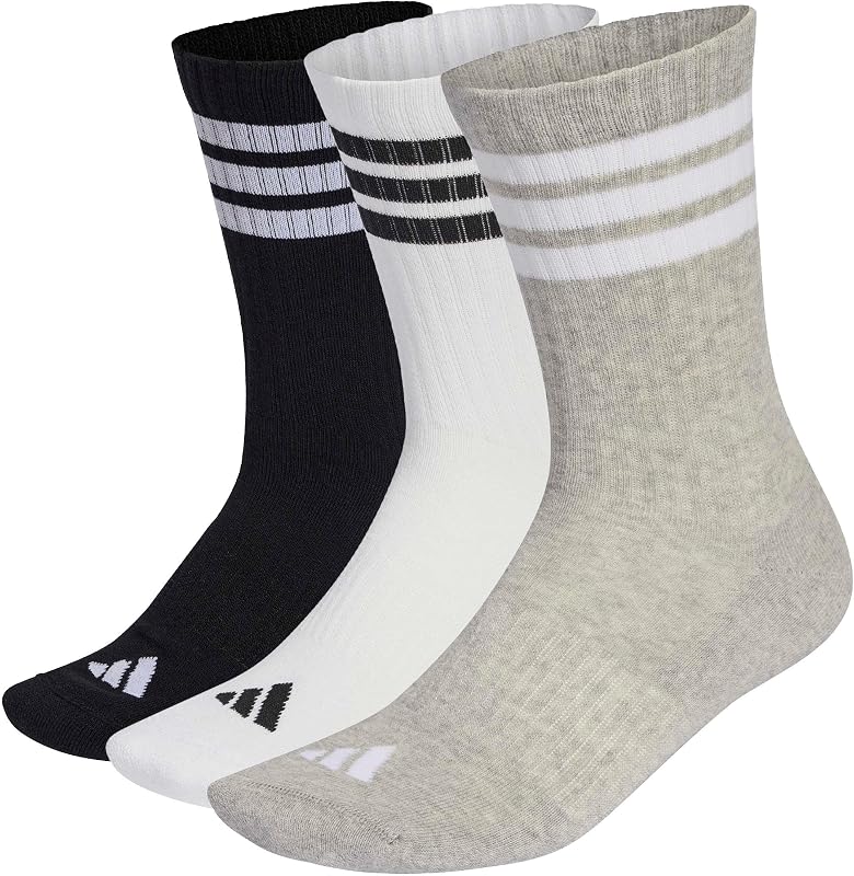 adidas 3-Stripes Cushioned Crew Socks 3 Pair Pack