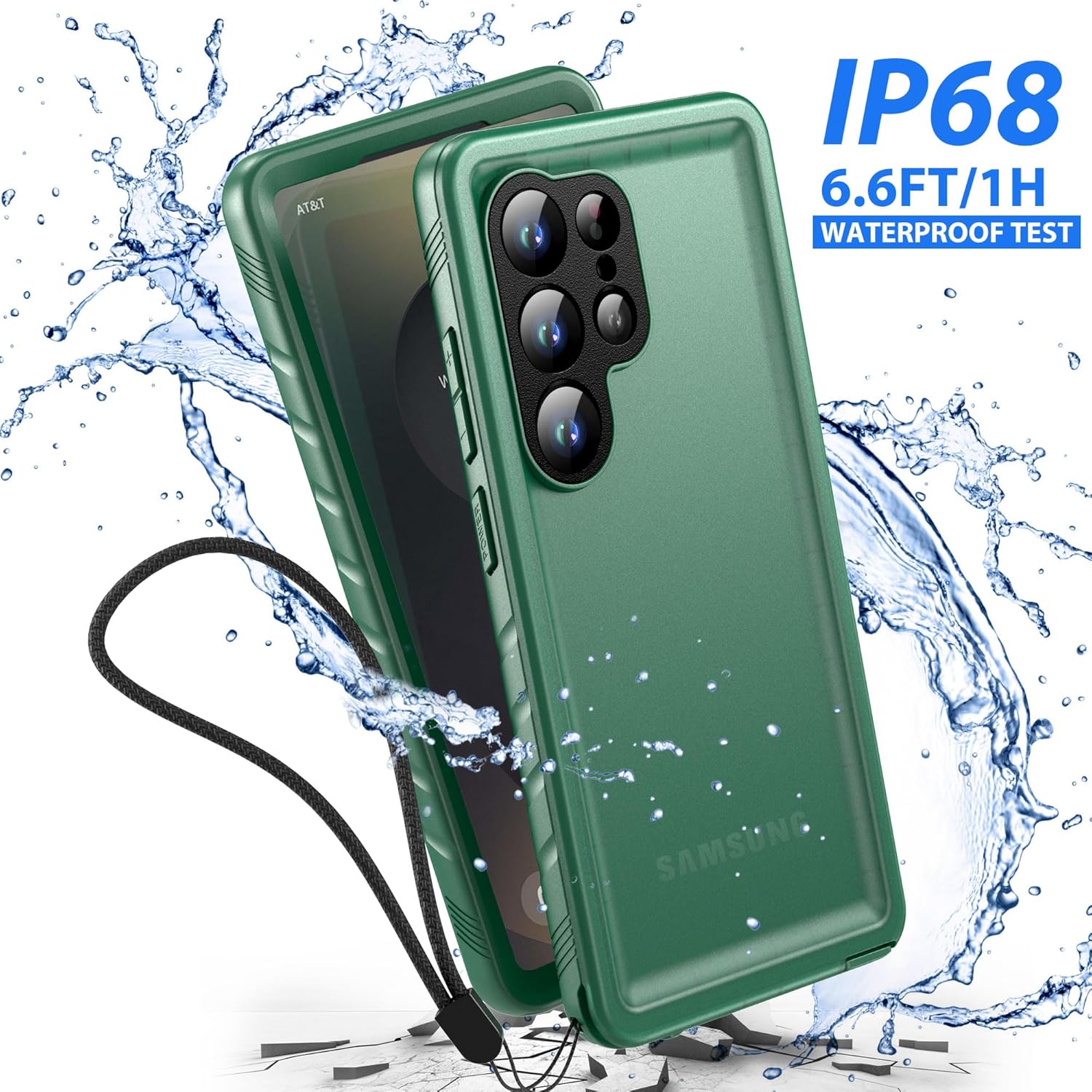 SPORTLINK Waterproof Case for Samsung Galaxy S25 Ultra, Shockproof Dustproof Built-in Screen Protector, Full Body Sealed Heavy Duty Protective Cover for Samsung Galaxy S25 Ultra 6.9’’ Green