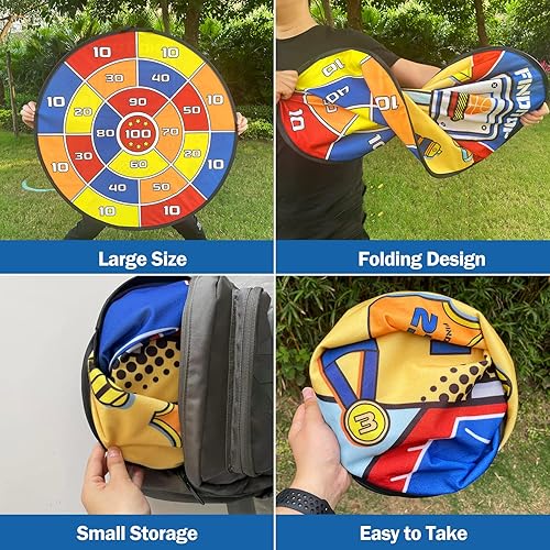 Miniatura 6 de Juegos al aire libre, gran tablero de dardos de 29 pulgadas para niños, juegos de fiesta de doble cara, juguetes al aire libre, regalos para 3, 4,