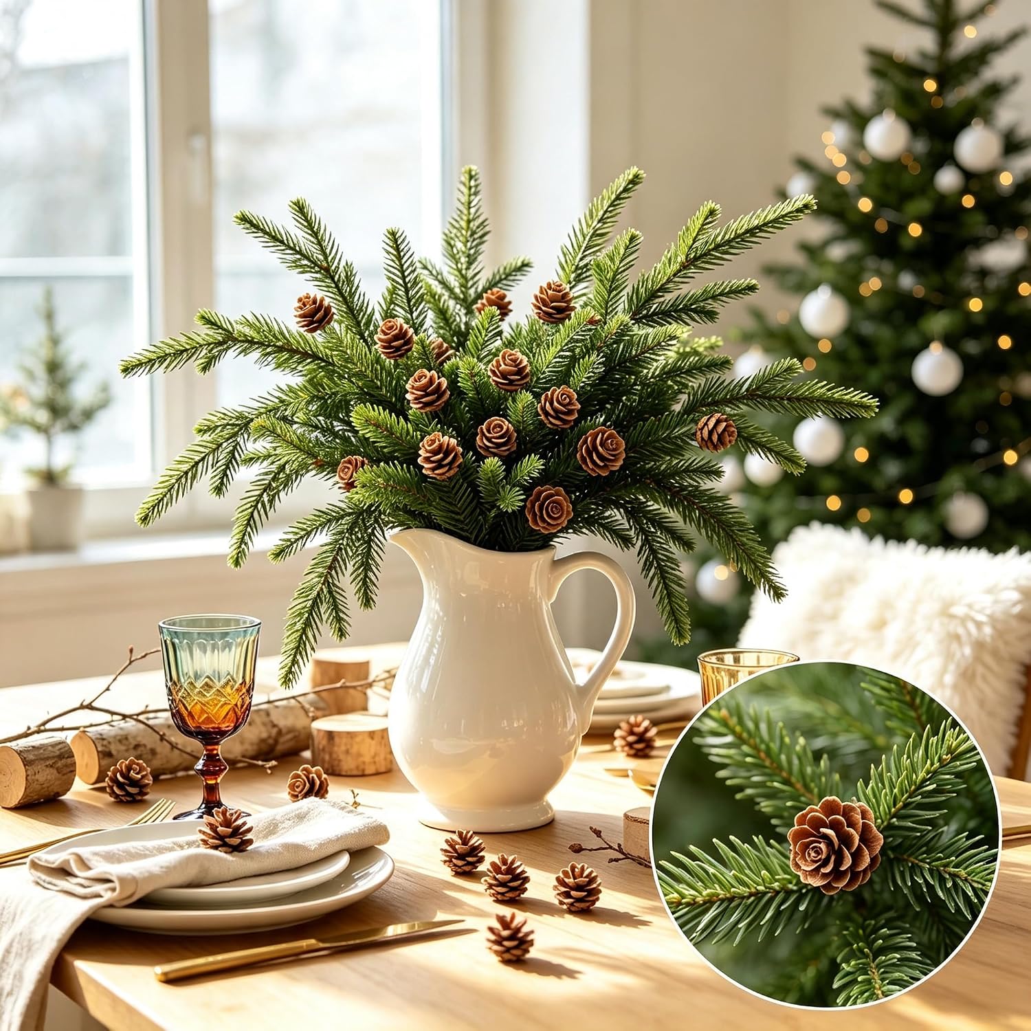 250Pcs Natural Mini Pine Cone Bulk, 0.78" Tiny Pine Cones Ornaments for DIY Crafts, Christmas Tree Ornaments, Wreath Making, Vase Bowl Filler, Spring Decor