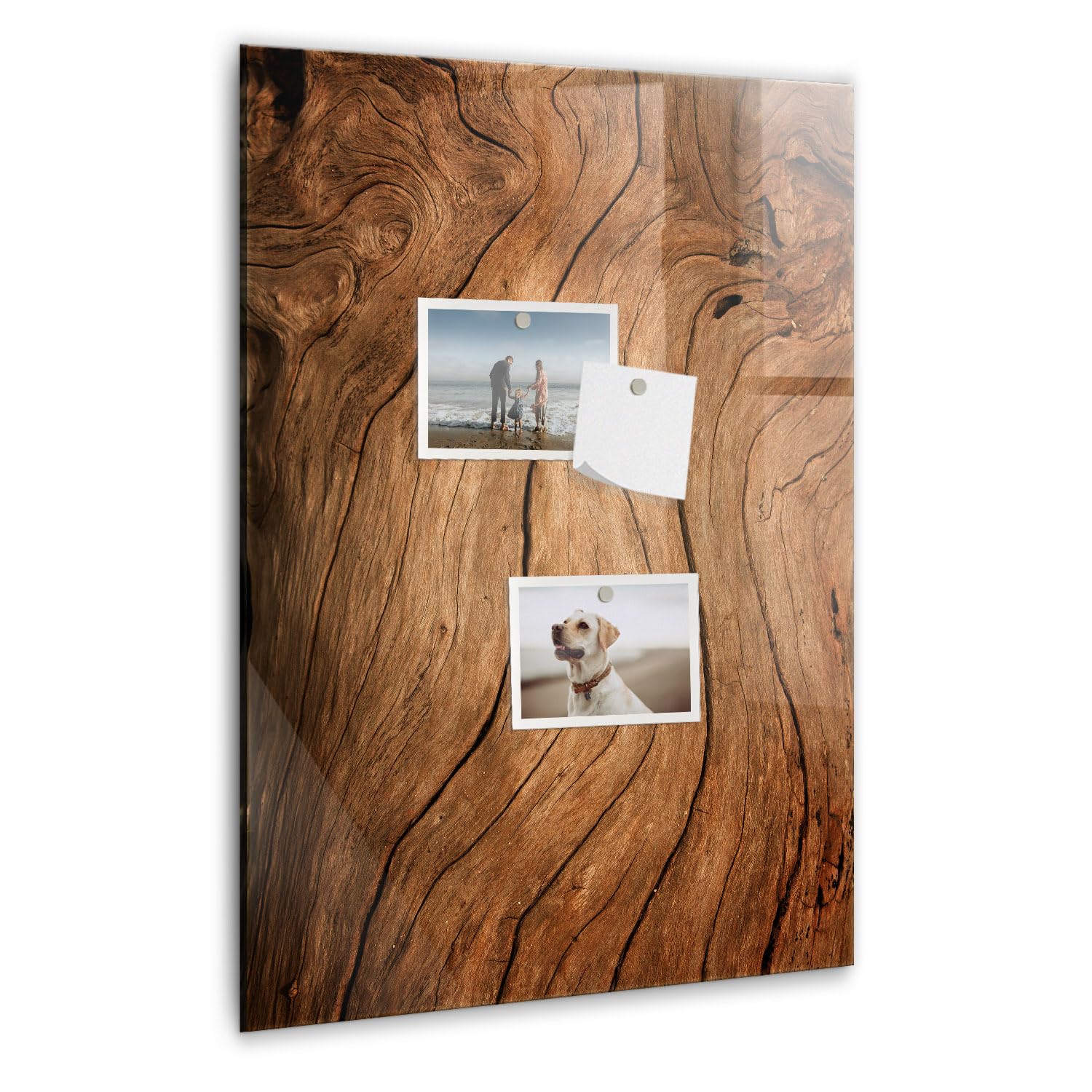 Glas-Magnettafel modern mit Zubehör | Neodym-Magnete, Marker, Schwamm | Perfekt für Planung, Präsentationen & Zuhause | Kratzfeste Qualität - 40x60 - Altes Holz
