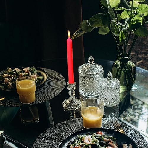 Miniatura 5 de Juego de 4 velas cónicas color rosa de 12 pulgadas, candelabros altos, sin goteo y sin humo, velas de cena en casa, fiesta, boda, Halloween, velas