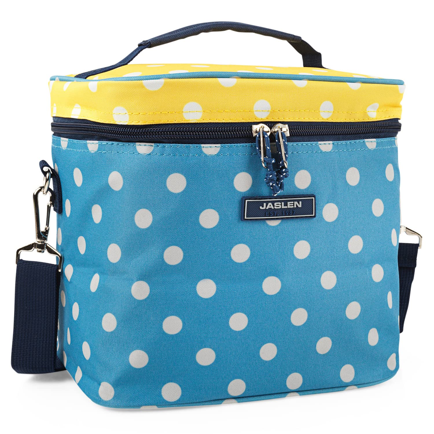 JASLEN Borsa Termica Porta Pranzo Rigida 22x31x18 Cm, Marina - Frigo Da Viaggio In Poliestere Per Picnic E Lavoro - 4