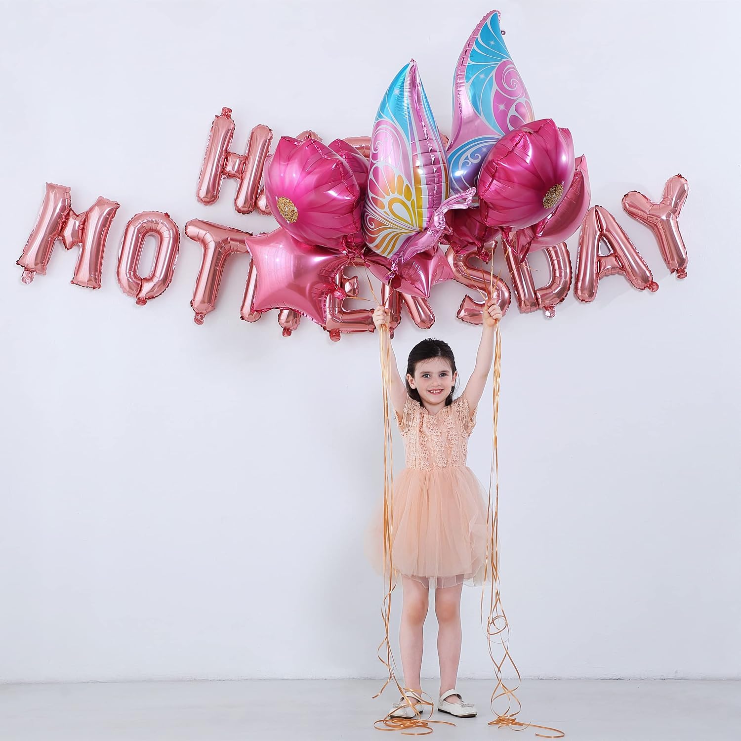 HAPPY MOTHER'S DAY Aluminum Foil Balloon Set 16 Inches Letter Balloon Decoration for Mother's Day Party (butterfly) image 4