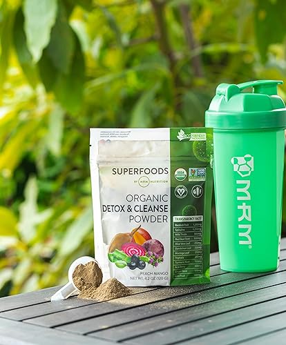 Miniatura 8 de MRM Nutrition Organic Detox and Cleanse Powder | Sabor a melocotón y mango | Desintoxicación diaria suave | Superalimentos | Antioxidantes +