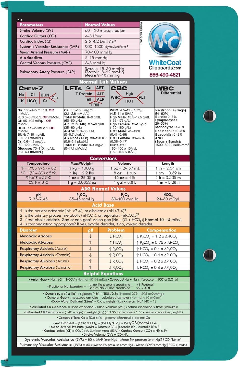 WhiteCoat Clipboard - Teal - Medical Edition