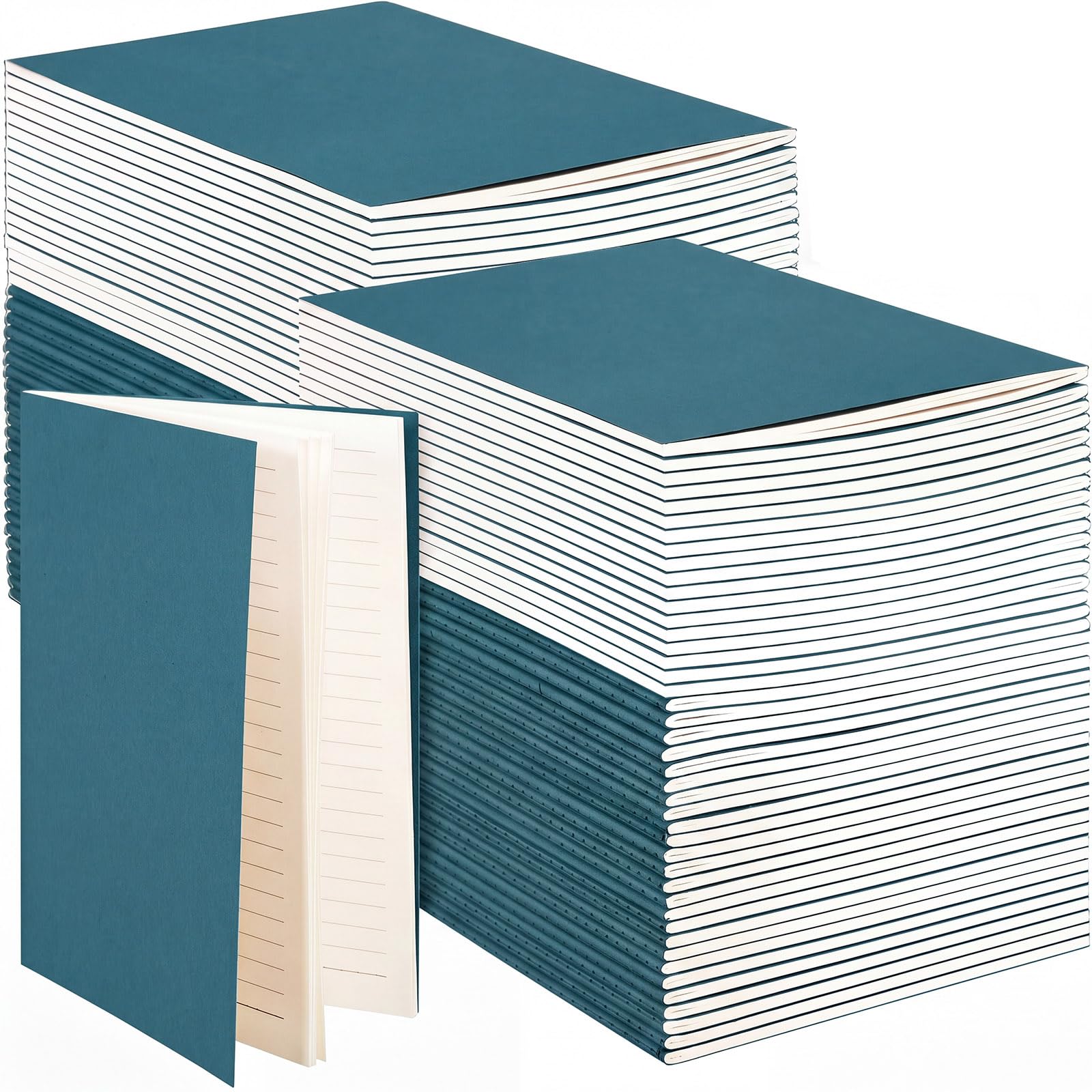 Mimorou 100 Pcs A5 Journals Notebooks Bulk,Dark Green,Lined