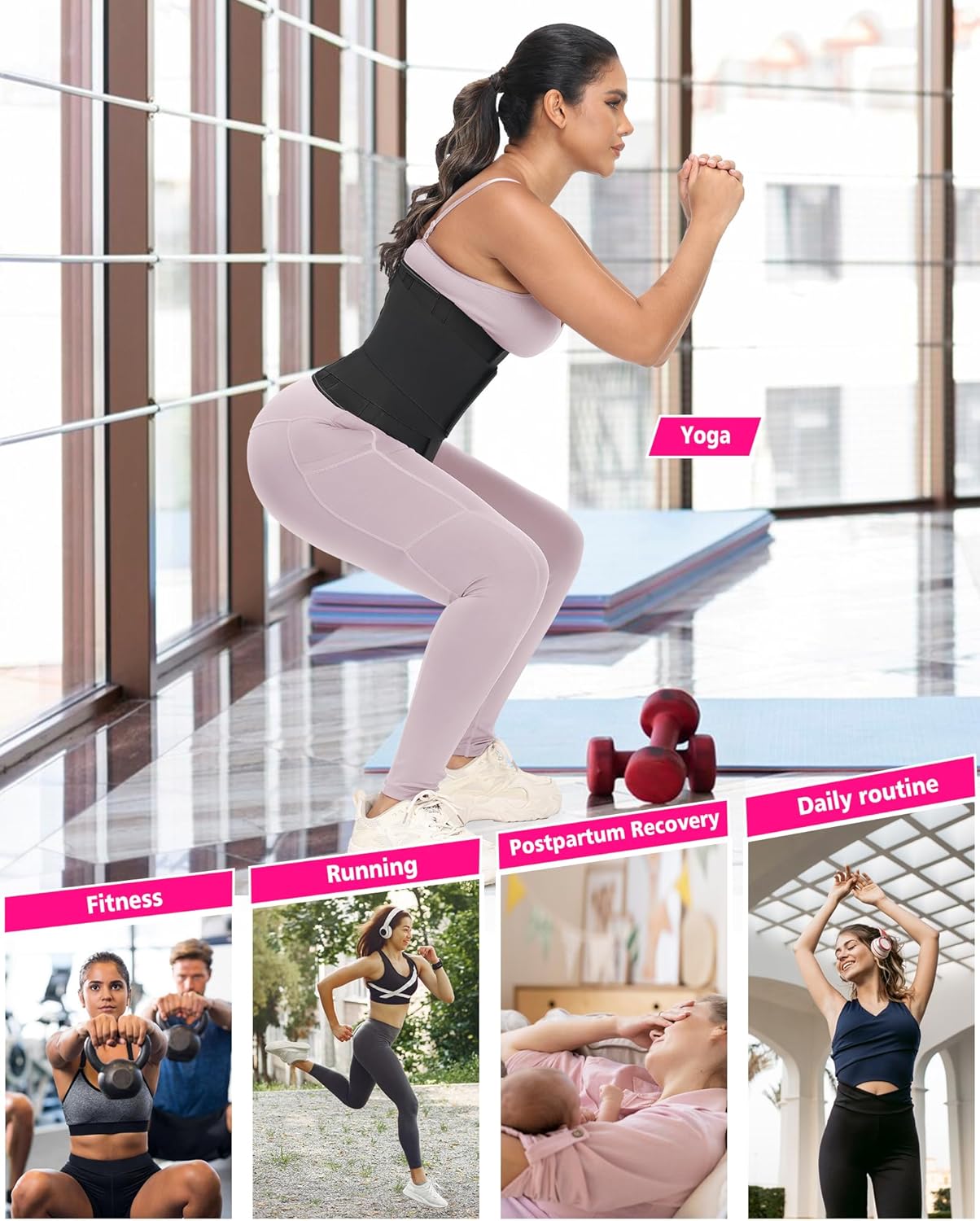 Waist Trainer for Women Lower Belly Fat Control - 3-Segment Triple Wrap Cincher for Postpartum Recovery, Sweat - Image 6