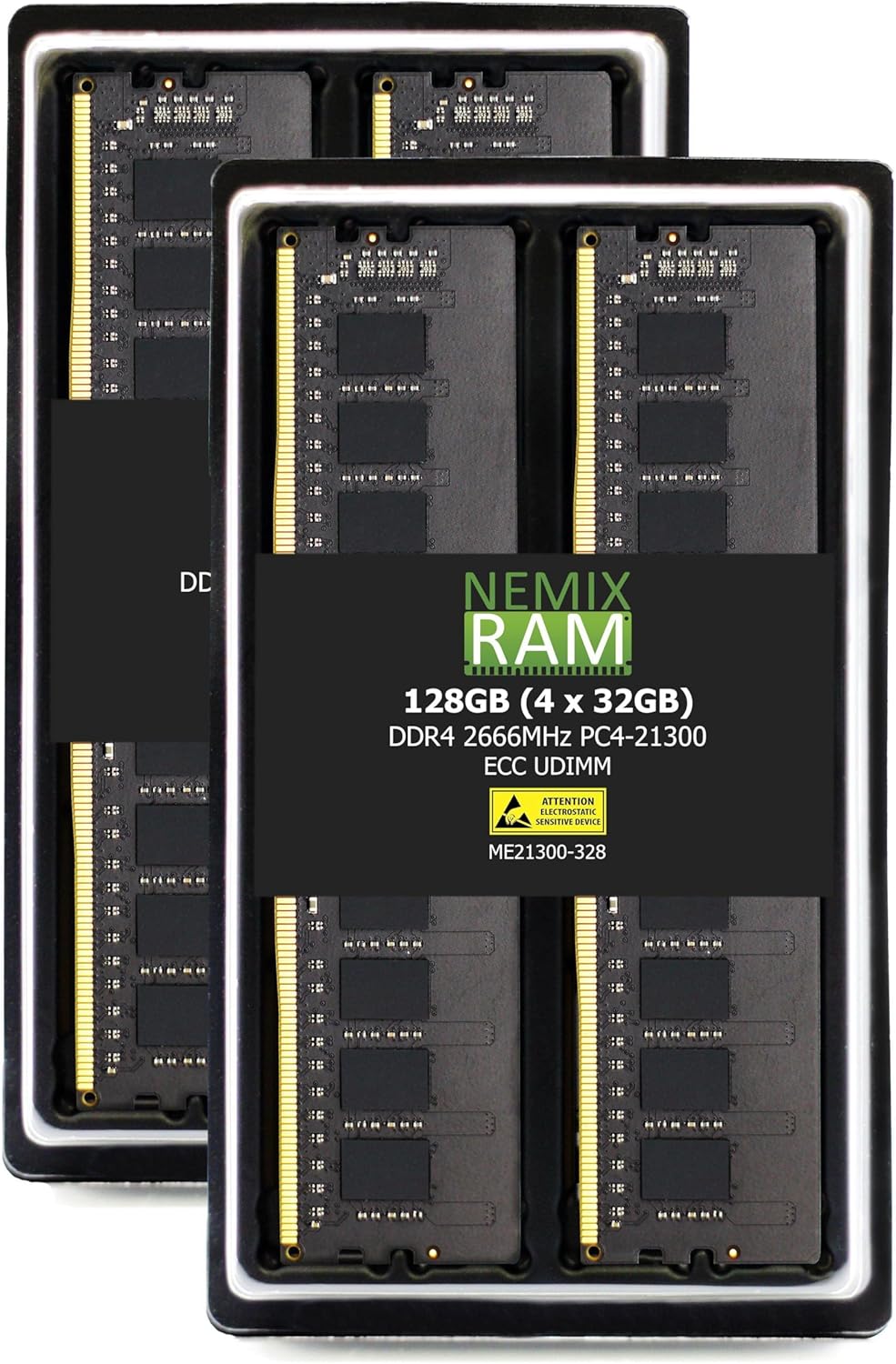 NEMIX RAM 64GB (2X32GB) DDR4 2666MHZ PC4-21300 2Rx8 1.2V CL19 288-PIN ECC Unbuffered UDIMM Memory KIT
