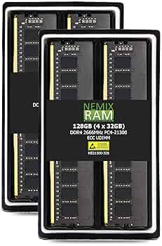 4s4ki 【NEMNEM】 NEMIX RAM 128GB (4X32GB) DDR4 3200MHZ PC4-25600 2Rx8 1.2V